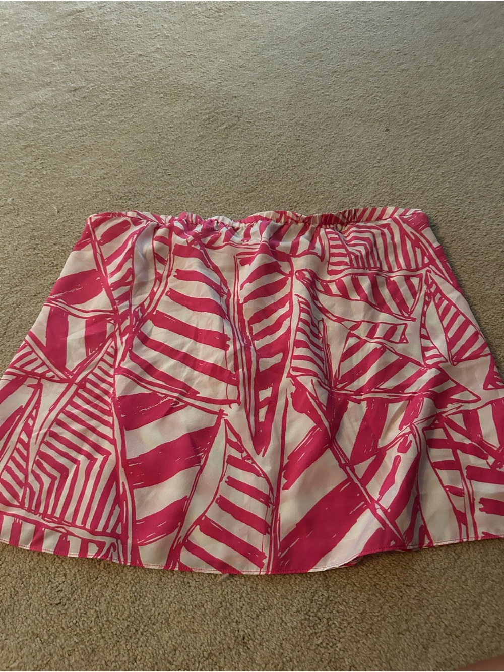 Pink and White Printed Women’s Tube Top